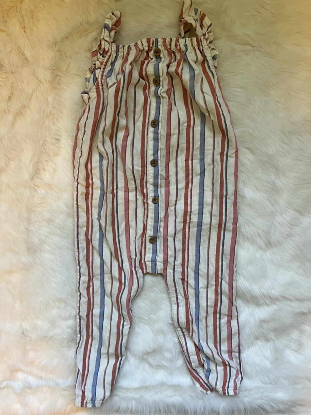 Carter's Striped Cotton Overalls in Red and Blue